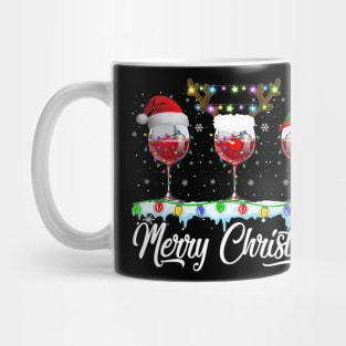 Red Wine Glass Santa Hat Xmas Funny Christmas Mug